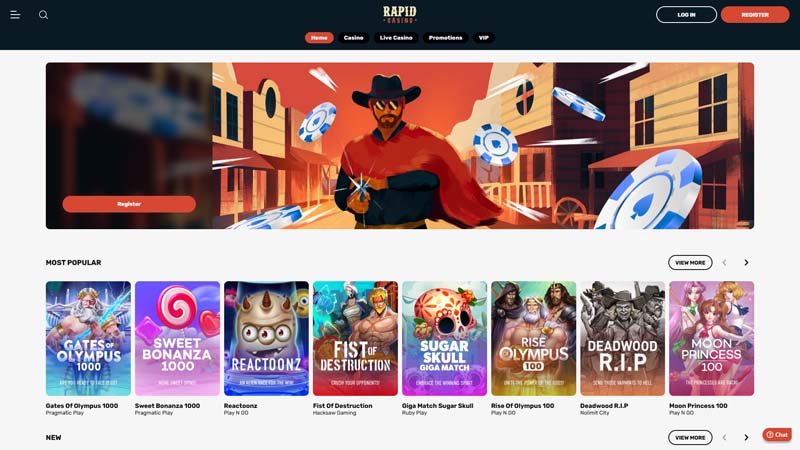 rapid-casino lobby screenshot