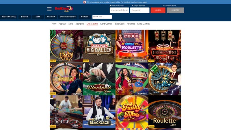 red-kings-casino live screenshot