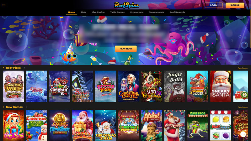 reefspins lobby screenshot