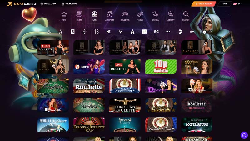 rickycasino live screenshot