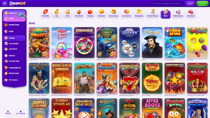 robocat slots screenshot