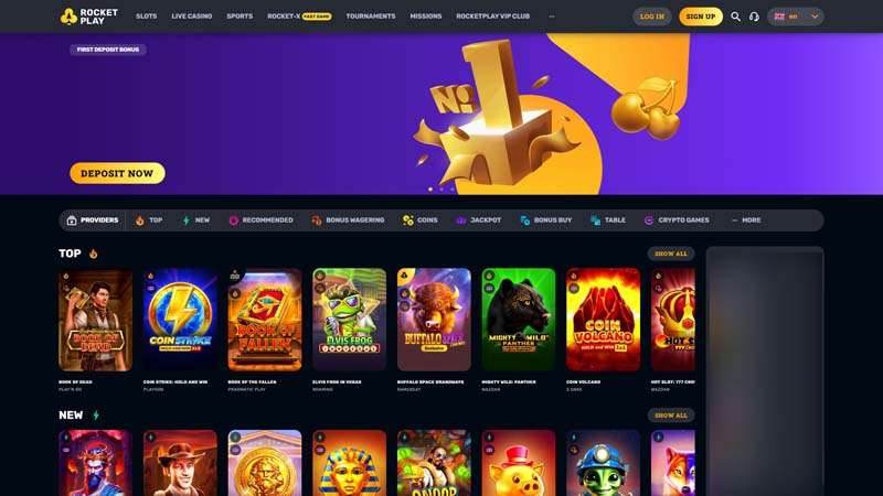 rocketplay lobby screenshot