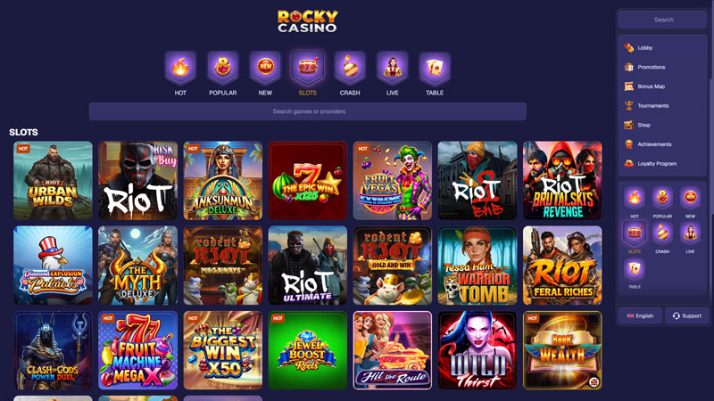 rocky-casino slots screenshot