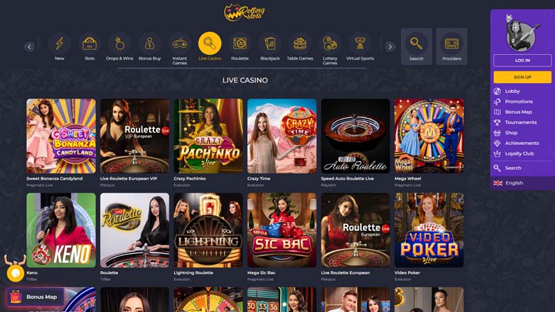 rollingslots live screenshot