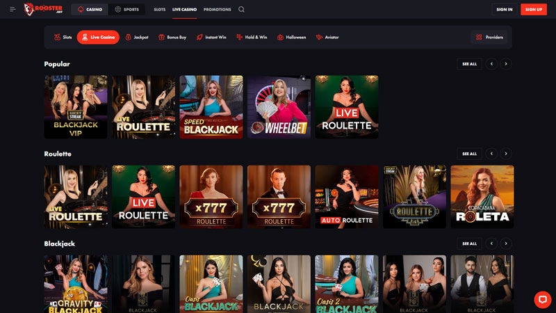 rooster-bet live screenshot