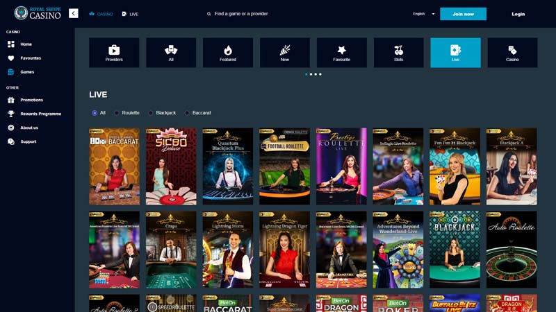 royal-swipe-casino live screenshot