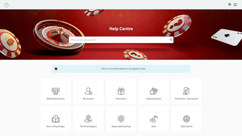 royal-vegas-casino support screenshot