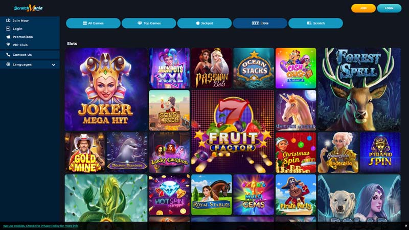 scratchmania-casino slots screenshot