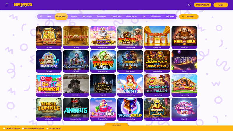 simsinos-casino slots screenshot