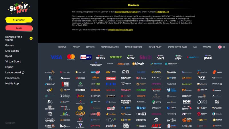 slottyway support screenshot