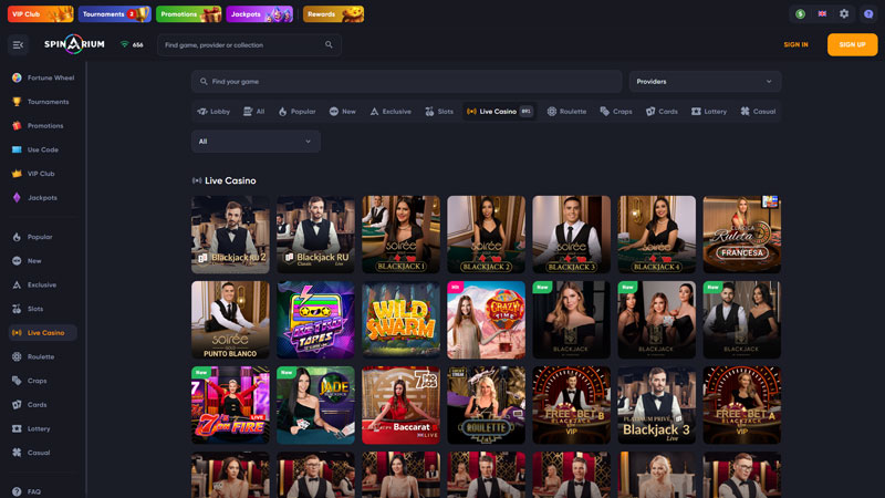 spinarium live screenshot