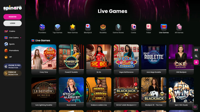 spinaro live screenshot