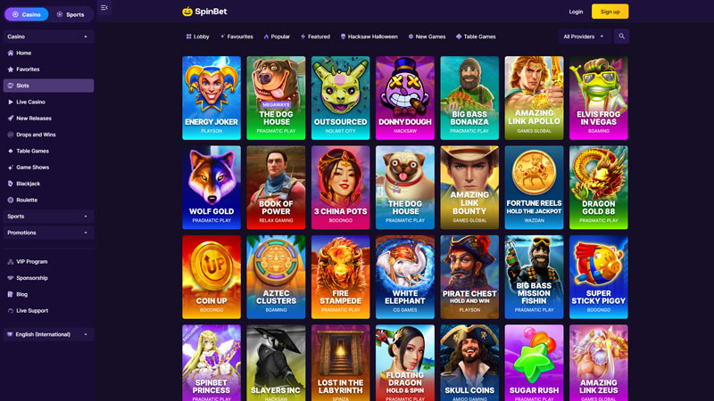 spinbet slots screenshot