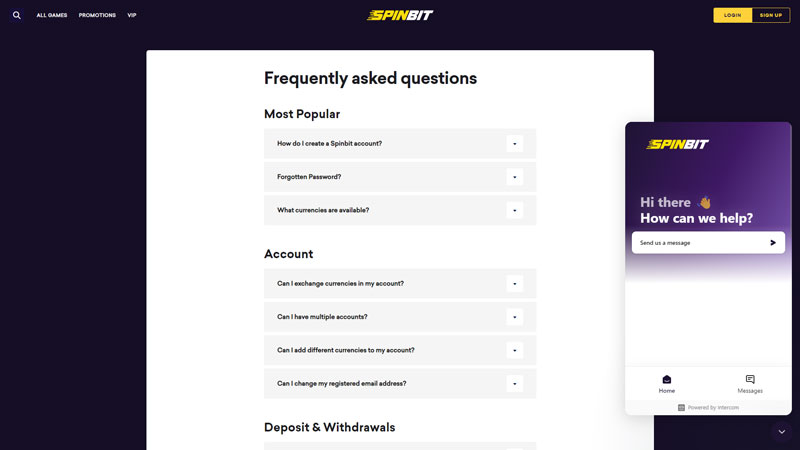 spinbit support screenshot