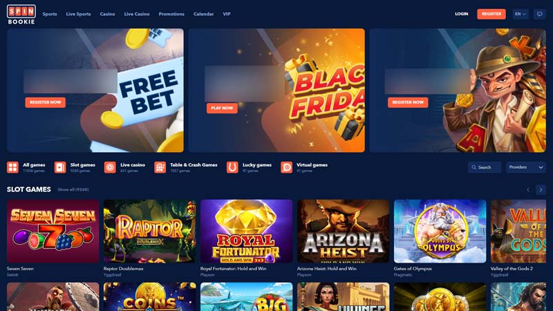 spinbookie lobby screenshot