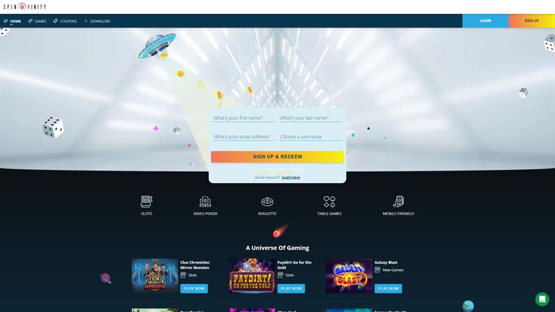 spinfinity lobby screenshot