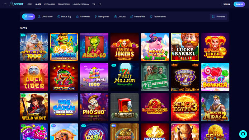 spinjo slots screenshot