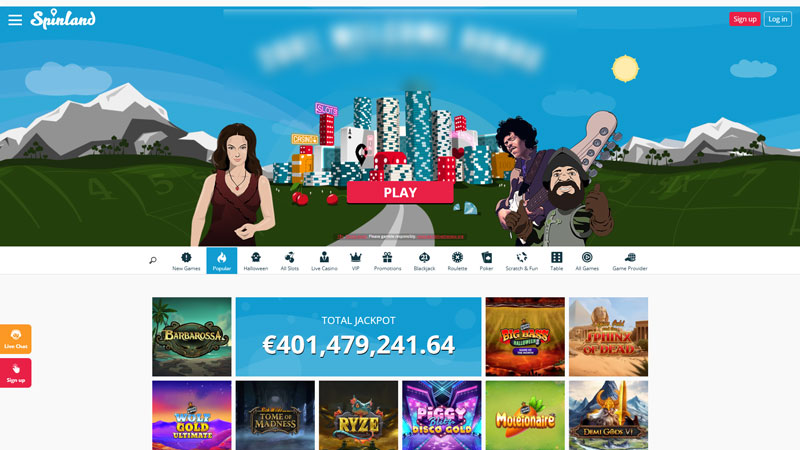 spinland-casino lobby screenshot