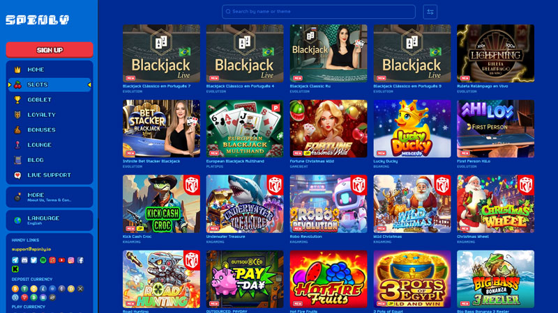 spinly slots screenshot