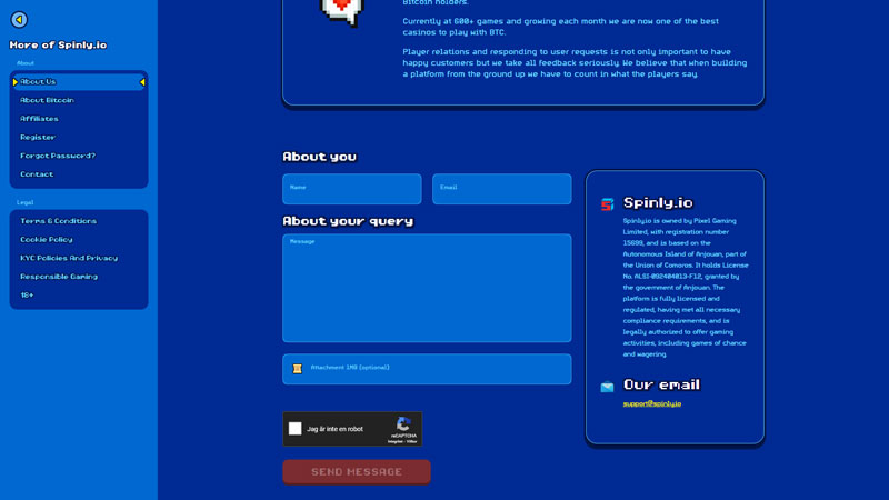 spinly support screenshot