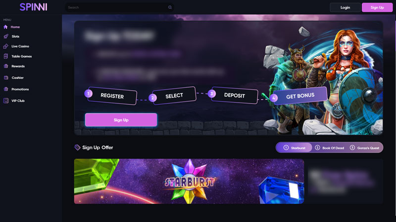 spinni lobby screenshot