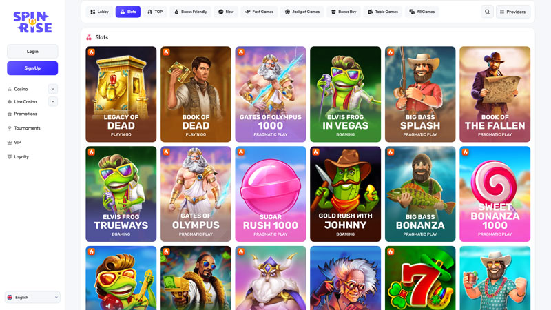 spinrise slots screenshot