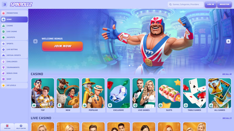 spinrollz lobby screenshot