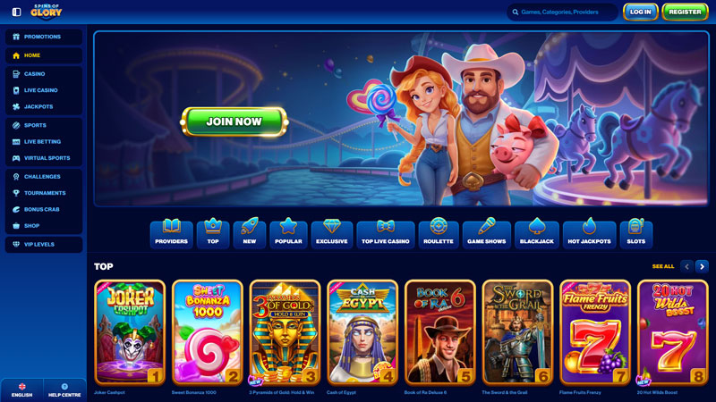 spins-of-glory lobby screenshot