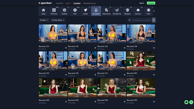 sportbet live screenshot