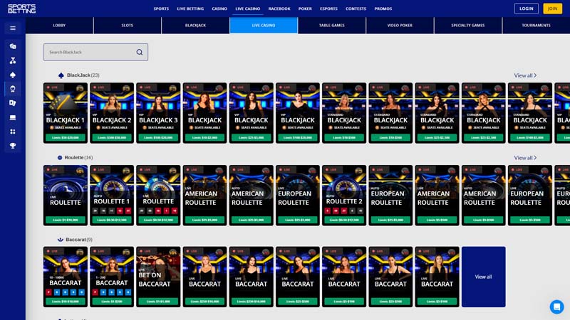 sportsbetting live screenshot