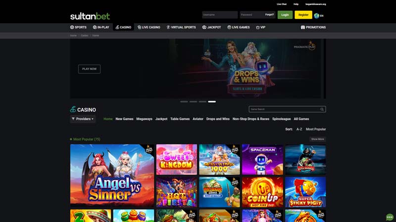 sultanbet lobby screenshot