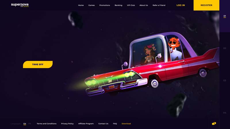 supernova-casino lobby screenshot