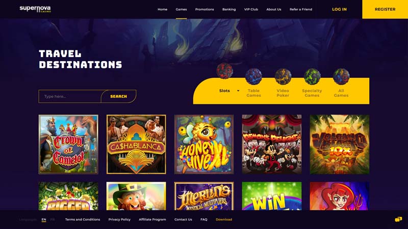 supernova-casino slots screenshot