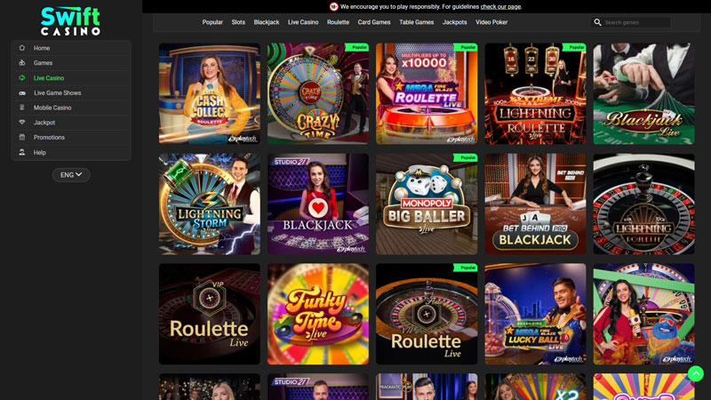 swift-casino live screenshot