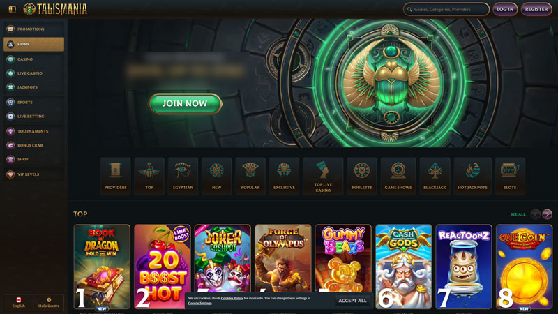 talismania lobby screenshot