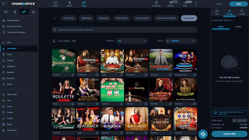 thunderpick live screenshot