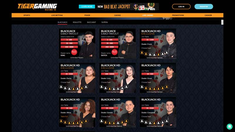 tigergaming live screenshot