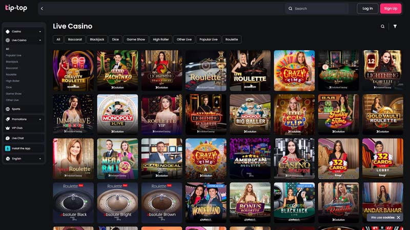 tip-top live screenshot