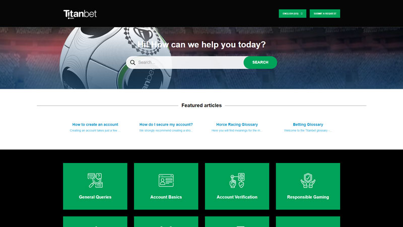 titanbet-casino support screenshot