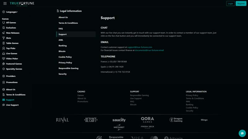 true-fortune support screenshot