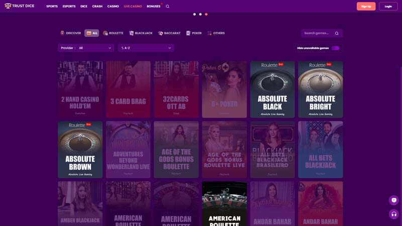 trustdice live screenshot