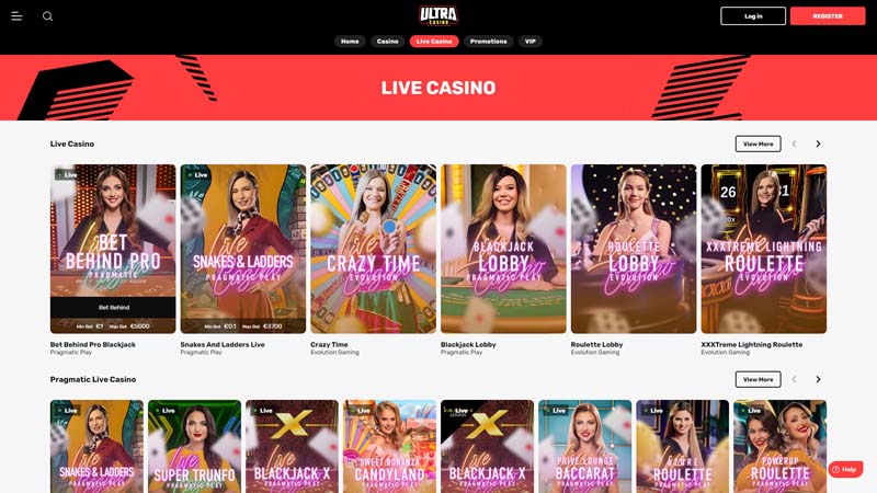 ultracasino live screenshot