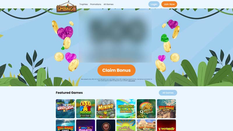 umbingo-casino lobby screenshot