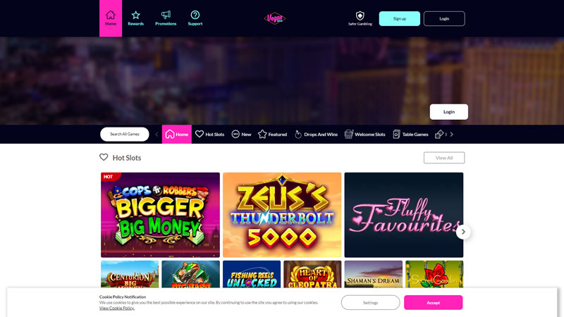 vegas-wins-casino lobby screenshot