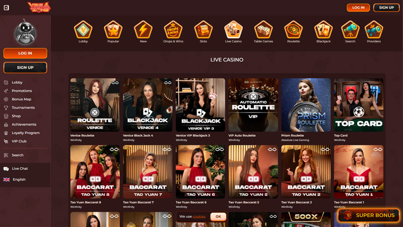 vegazone live screenshot