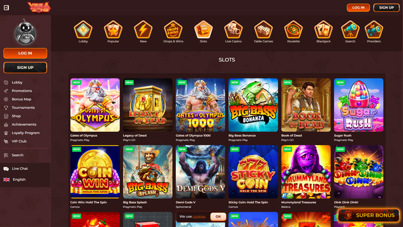 vegazone slots screenshot