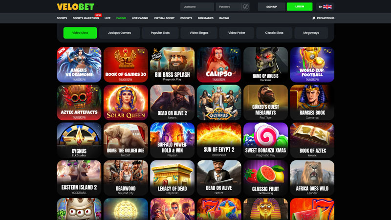 velobet slots screenshot
