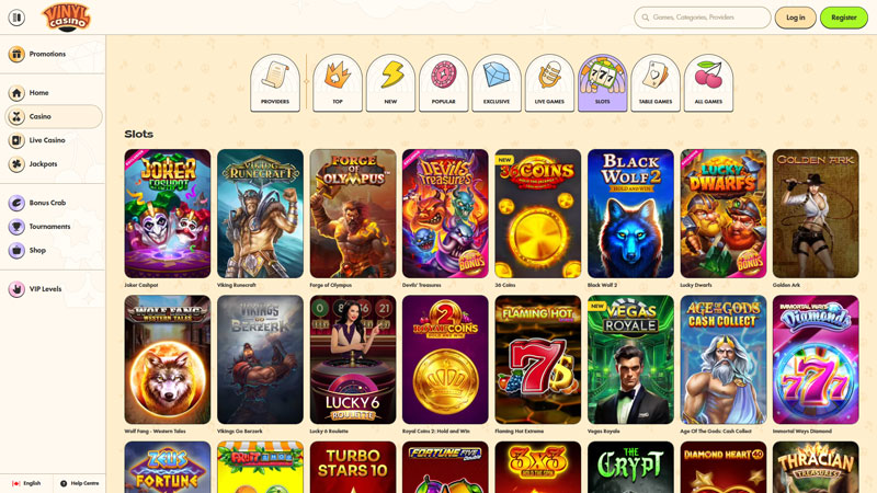 vinylcasino slots screenshot