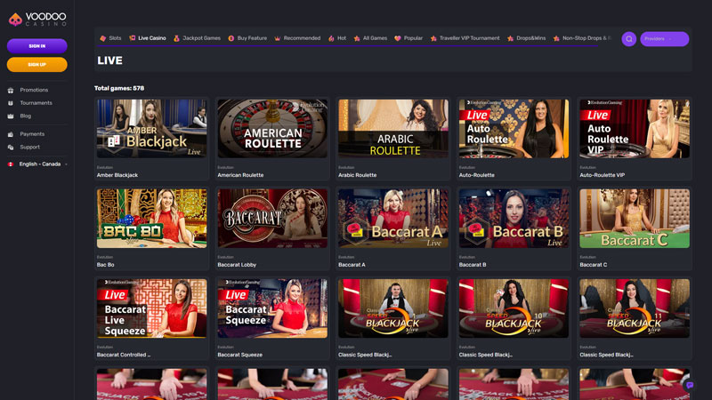 voodoo-casino live screenshot