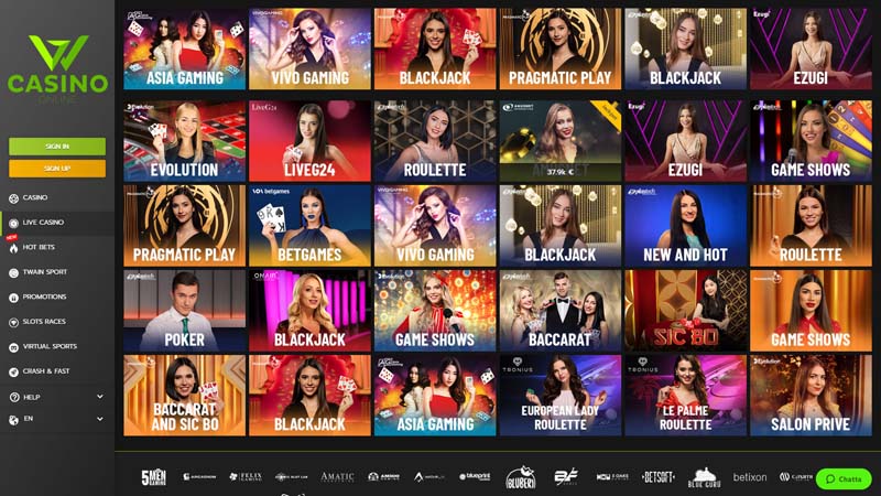 wcasino live screenshot